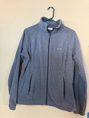 Columbia Gray Zip-Up Fleece Jacket lg